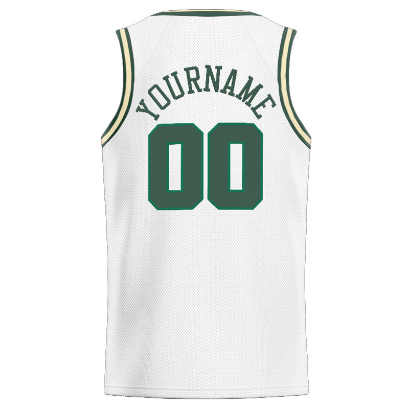 Custom Stitched Basketball Jersey for Men, Women And Kids White-Green
