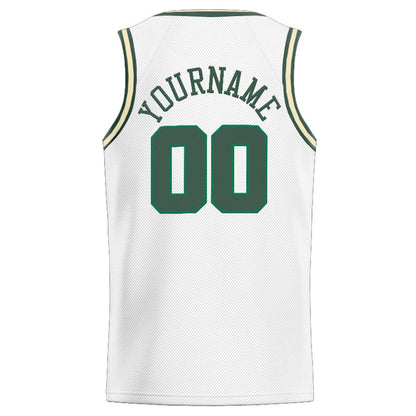 Custom Stitched Basketball Jersey for Men, Women And Kids White-Green