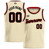Custom Stitched Basketball Jersey for Men, Women  And Kids Cream-Black-Red