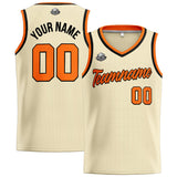 Custom Stitched Basketball Jersey for Men, Women  And Kids Cream-Orange-Black
