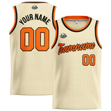 Custom Stitched Basketball Jersey for Men, Women  And Kids Cream-Orange-Black
