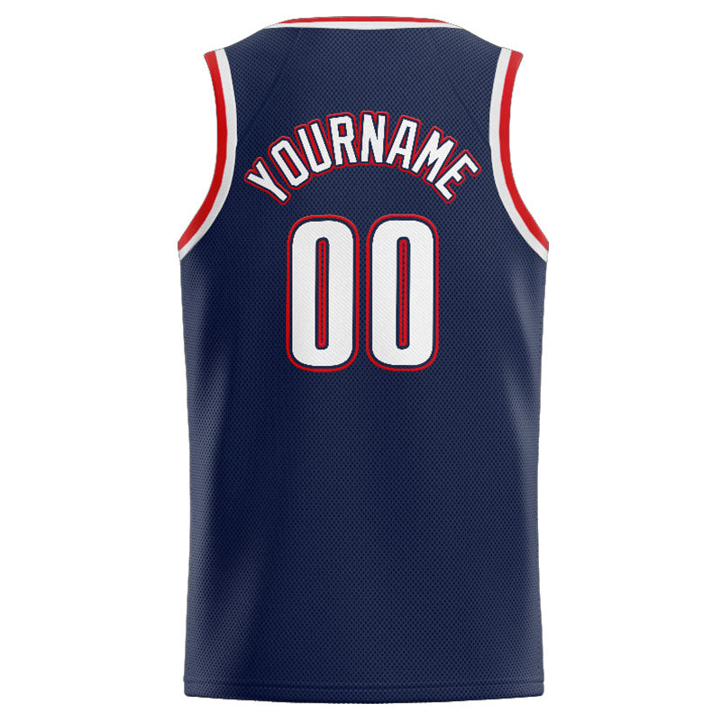 Custom Stitched Basketball Jersey for Men, Women And Kids Navy-White-Red