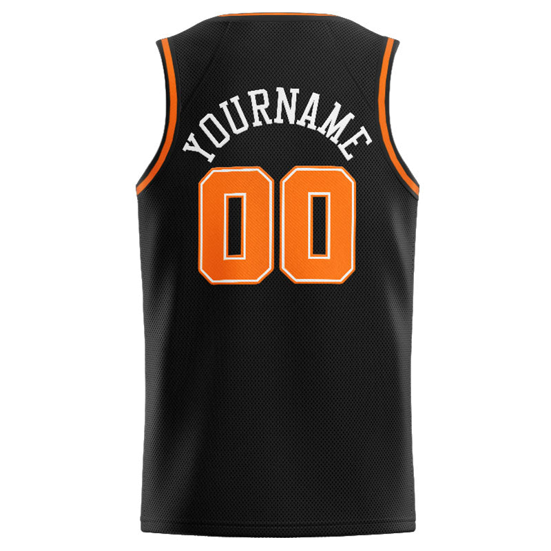 Custom Stitched Basketball Jersey for Men, Women And Kids Black-Orange-White