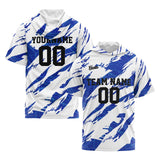 Custom White Blue Short Sleeve Hoodies for Men Women Shirts with Hoods Printed Name Logo