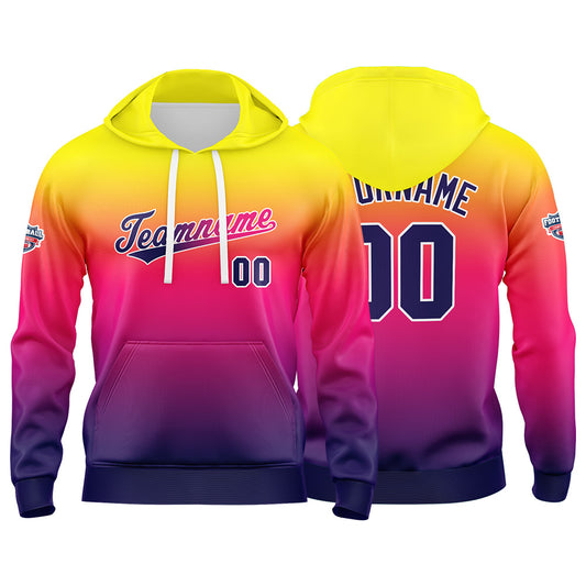 Custom Gradient Hoodie For Man Woman Girl Boy Print Your Logo Name Number Purple