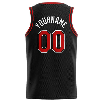 Custom Stitched Basketball Jersey for Men, Women And Kids Black-Red-White
