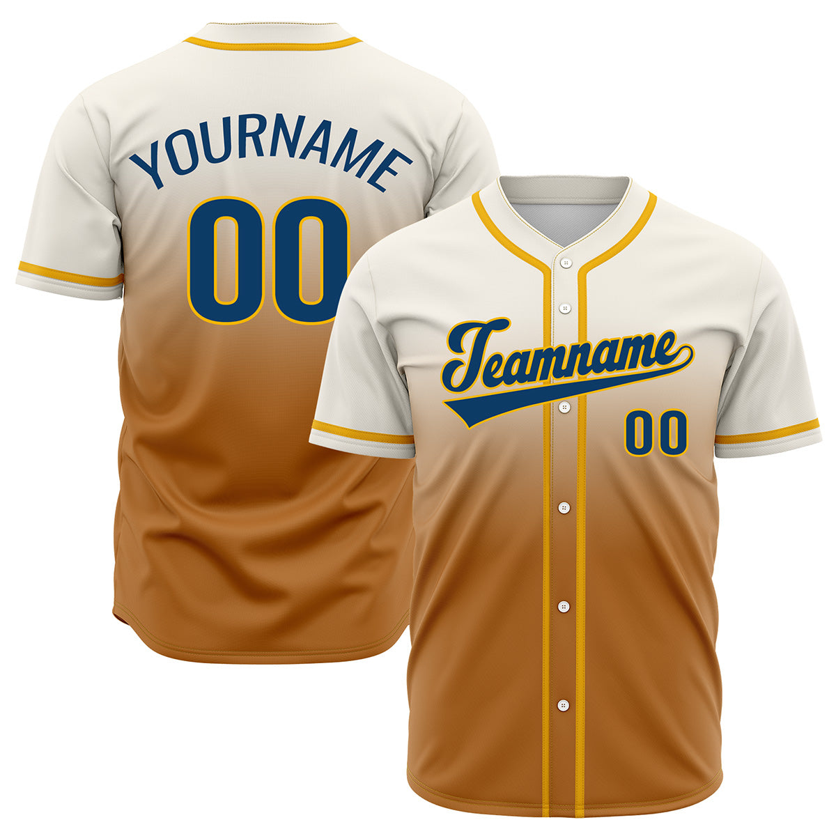 Custom Off White Brown Hip Hop Baseball Jersey Stitched Printed - Personalized Name Number Shirts #BB-0919-0069