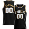 Custom Stitched Basketball Jersey for Men, Women And Kids Black-White-Gold