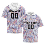 Custom White Short Sleeve Hoodies for Men Women Shirts with Hoods Printed Name Logo