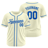 Custom Baseball Jersey Stitched Design Personalized Hip Hop Baseball Shirts Cream-Royal