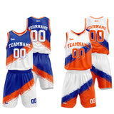 Custom Reversible Basketball Suit for Adults and Kids Royal-Orange-White