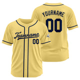 Custom Baseball Jersey Stitched Design Personalized Hip Hop Baseball Shirts Gold-Navy