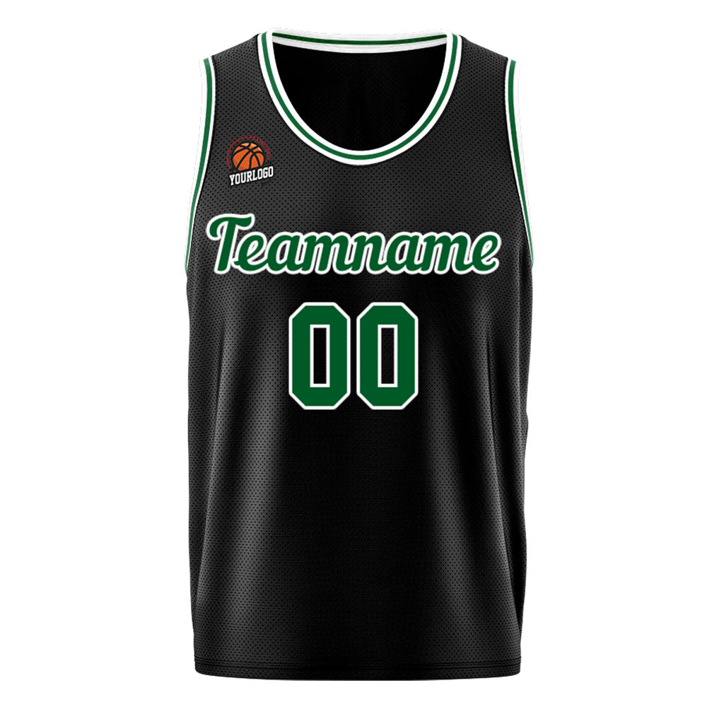 Custom Basketball Jersey Black-Green