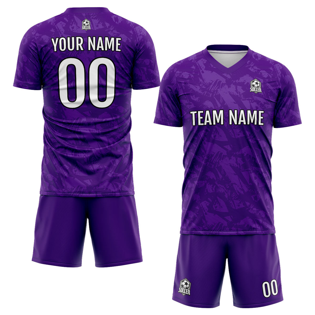 Custom Purple Soccer Uniform Jersey Kids Adults Personalized Set Jersey Shirt