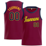 Custom Stitched Basketball Jersey for Men, Women And Kids Crimson-Yellow-Black