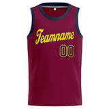 Custom Stitched Basketball Jersey for Men, Women And Kids Crimson-Yellow-Black