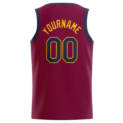 Custom Stitched Basketball Jersey for Men, Women And Kids Crimson-Yellow-Black
