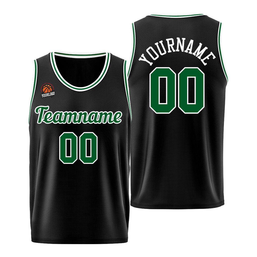 Custom Basketball Jersey Black-Green