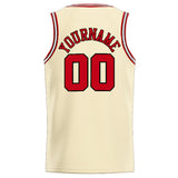 Custom Stitched Basketball Jersey for Men, Women And Kids Cream-Red-Black