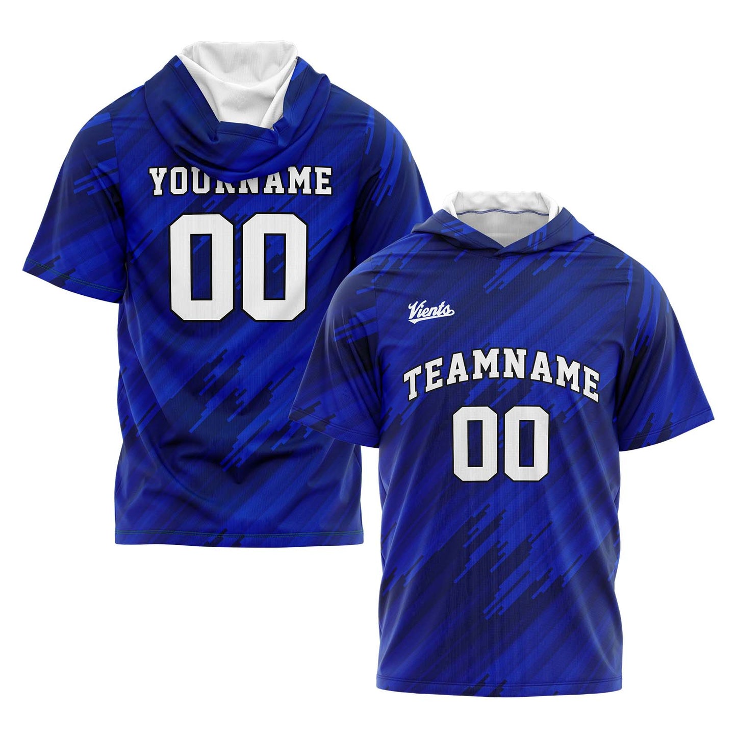 Custom Royal Short Sleeve Hoodies for Men Women Shirts with Hoods Printed Name Logo