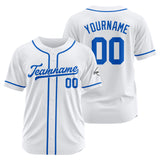 Custom Baseball Jersey Stitched Design Personalized Hip Hop Baseball Shirts White-Royal
