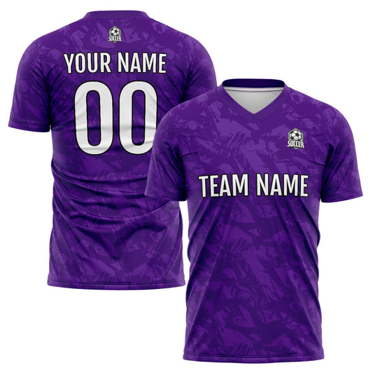 Custom Purple Soccer Uniform Jersey Kids Adults Personalized Set Jersey Shirt