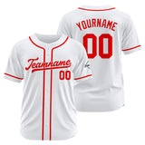 Custom Baseball Jersey Stitched Design Personalized Hip Hop Baseball Shirts White-Red