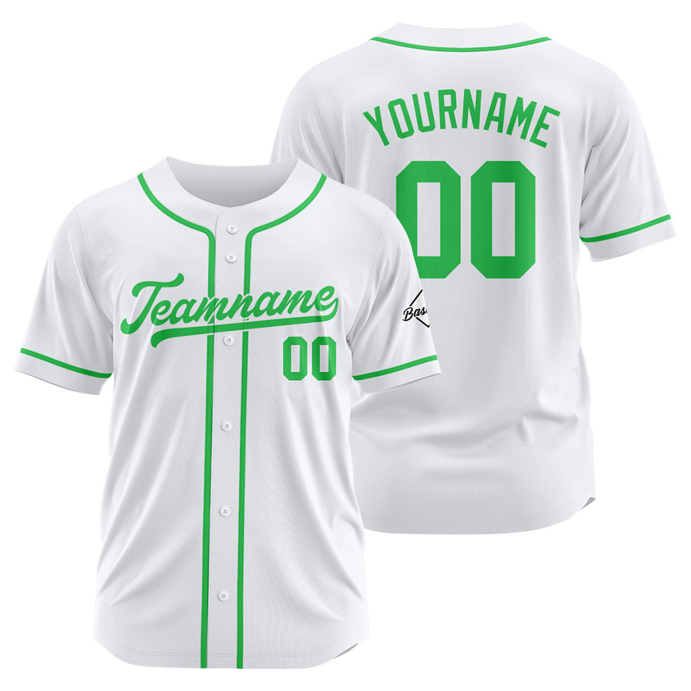 Custom Baseball Jersey Stitched Design Personalized Hip Hop Baseball Shirts White-Green