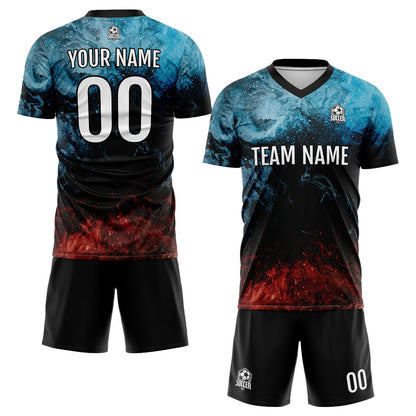 Custom Water and Fire Uniform Jersey Kids Adults Personalized Set Jersey Shirt