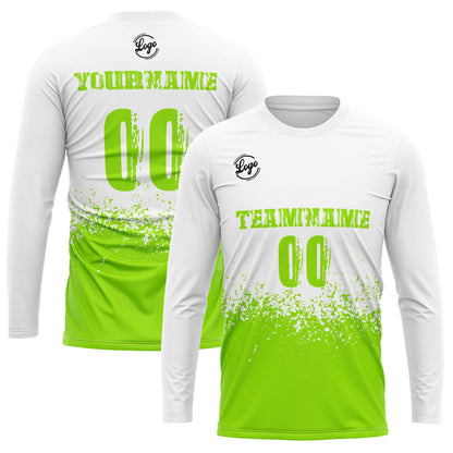 Custom Basketball Soccer Football Shooting Long T-Shirt for Adults and Kids White&LightGreen