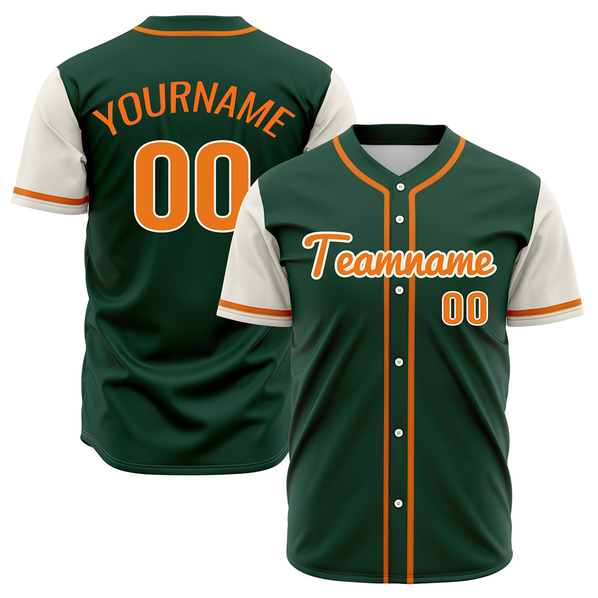 Custom Dark Green Off White Hip Hop Baseball Jersey Stitched Printed - Personalized Name Number Shirts #BB-0919-0056
