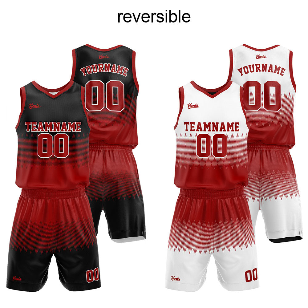 Custom Reversible Basketball Suit for Adults and Kids Red-Black