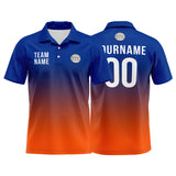 Custom Royal Orange Football Polo Shirts  Add Your Unique Logo/Name/Number