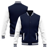 Custom Varsity Jacket Letterman jacket for Men, Women and Youth Navy White