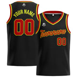 Custom Stitched Basketball Jersey for Men, Women  And Kids Black-Red-Neon Yellow