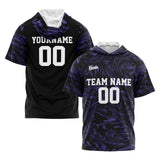 Custom Black Purple Short Sleeve Hoodies for Men Women Shirts with Hoods Printed Name Logo