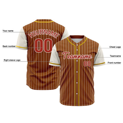 Custom Brown Off White Hip Hop Baseball Jersey Stitched Printed - Personalized Name Number Shirts #BB-0919-0045
