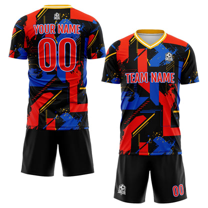 Custom Red Royal Uniform Jersey Kids Adults Personalized Set Jersey Shirt