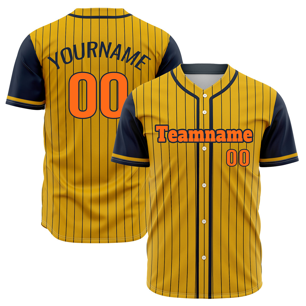 Custom Yellow Blue Hip Hop Baseball Jersey Stitched Printed - Personalized Name Number Shirts #BB-0919-0093