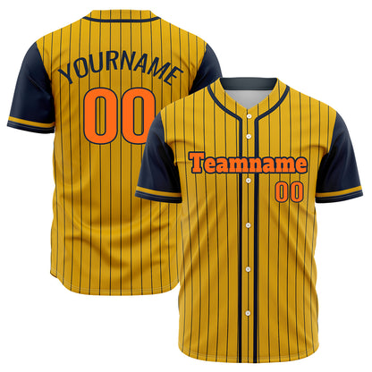 Custom Yellow Blue Hip Hop Baseball Jersey Stitched Printed - Personalized Name Number Shirts #BB-0919-0093