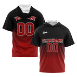 Custom Red Black Short Sleeve Hoodies for Men Women Shirts with Hoods Printed Name Logo