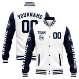 Custom Varsity Jacket Letterman jacket for Men, Women and Youth Navy White