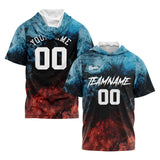 Custom Water and Fire Short Sleeve Hoodies for Men Women Shirts with Hoods Printed Name Logo