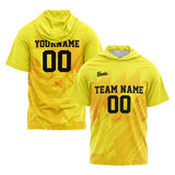 Custom Yellow Short Sleeve Hoodies for Men Women Shirts with Hoods Printed Name Logo