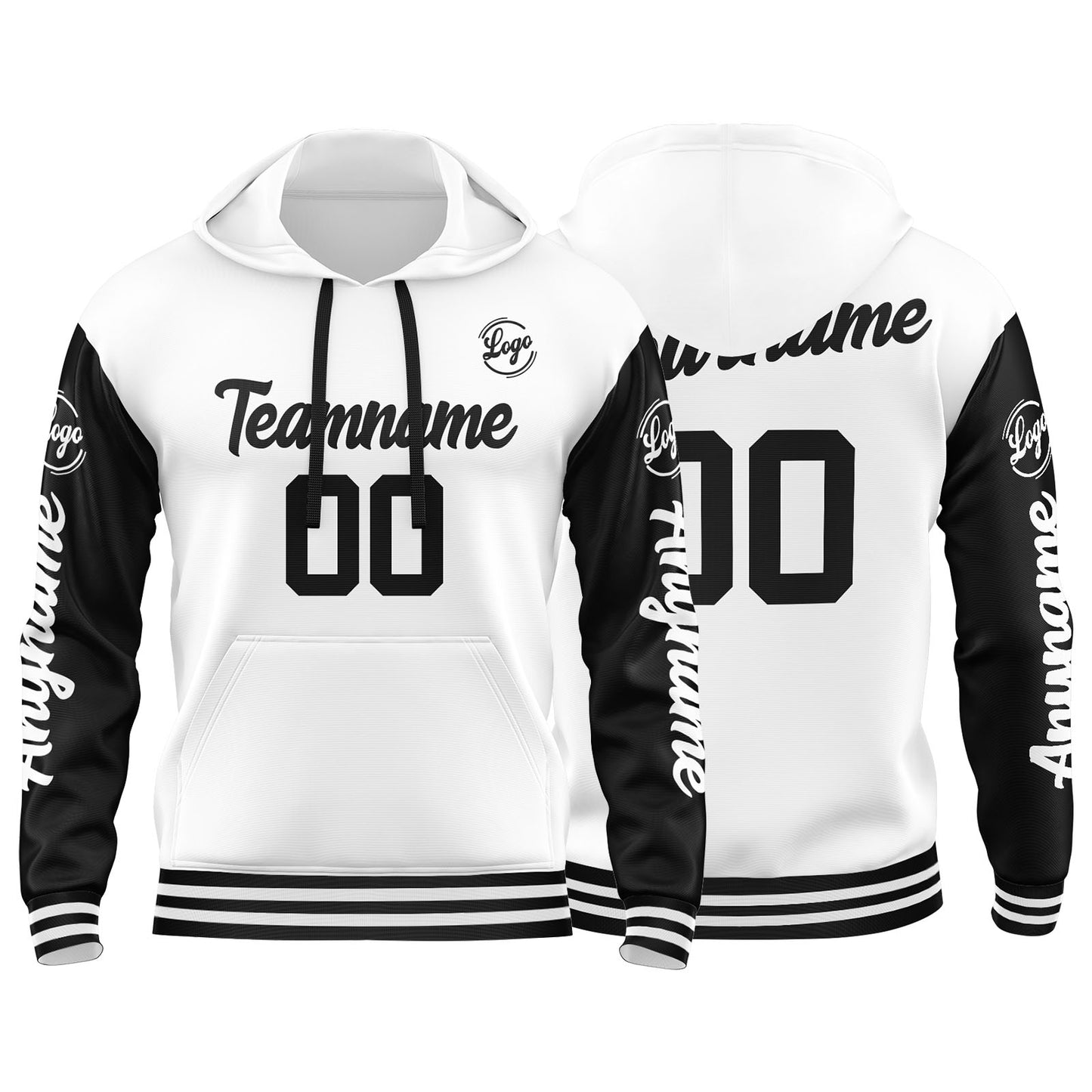Custom White Black Sweatshirt Hoodie For Men Women Girl Boy Print Your Logo Name Number