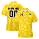 Custom Football Polo Shirts  Add Your Unique Logo/Name/Number Camouflage-Yellow