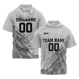 Custom Grey Short Sleeve Hoodies for Men Women Shirts with Hoods Printed Name Logo