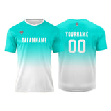 Custom Mint Blue White Uniform Jersey Kids Adults Personalized Set Jersey Shirt