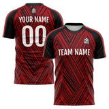 Custom Soccer Uniform Jersey Kids Adults Personalized Set Jersey Red&Black