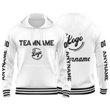 Custom White Sweatshirt Hoodie For Men Women Girl Boy Print Your Logo Name Number